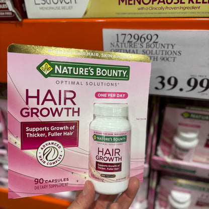 [미국직배송] 네이처스 바운티 헤어 그로스 모발 성장 영양제 90정 (얼바인 코스트코 정품)