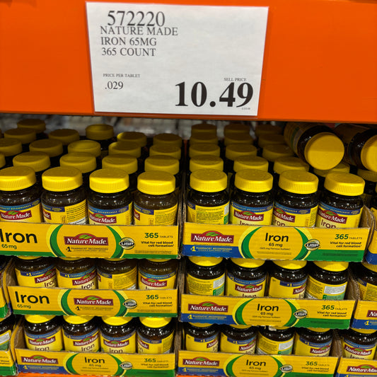 [미국직배송] 네이처메이드 철분 65mg 에너지 지원 365정 (얼바인 코스트코 정품)