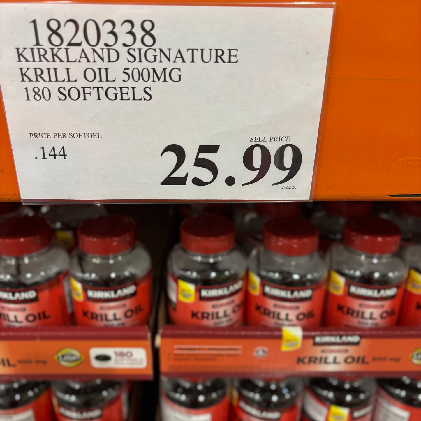 [미국직배송] 커클랜드 남극산 크릴 오일 500mg 인지질 함유 180정 (얼바인 코스트코 정품)