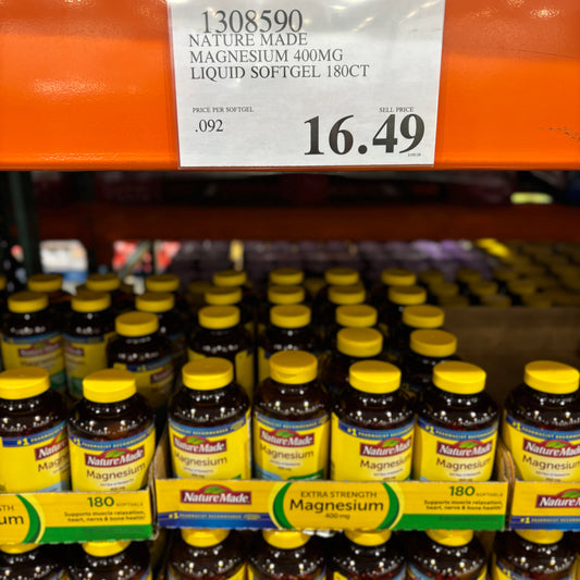 [미국직배송] 네이처메이드 엑스트라 스트렝스 마그네슘 400mg 180정 (얼바인 코스트코 정품)