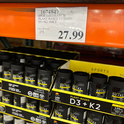 [미국직배송] 스포츠리서치 비타민 D3 + K2 160 식물성 소프트젤 (얼바인 코스트코 정품)
