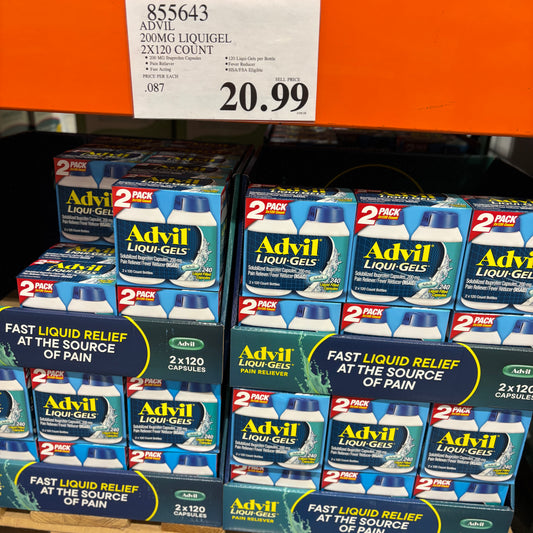 [미국직배송] 애드빌 리퀴겔 액상형 이부프로펜 200mg 빠른 통증 완화 240정 (얼바인 코스트코 정품)
