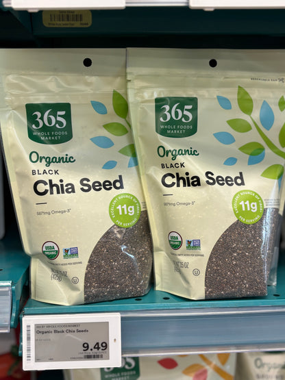 홀푸드 마켓 365 유기농 블랙 치아씨드 15oz | 얼바인픽 미국직배송