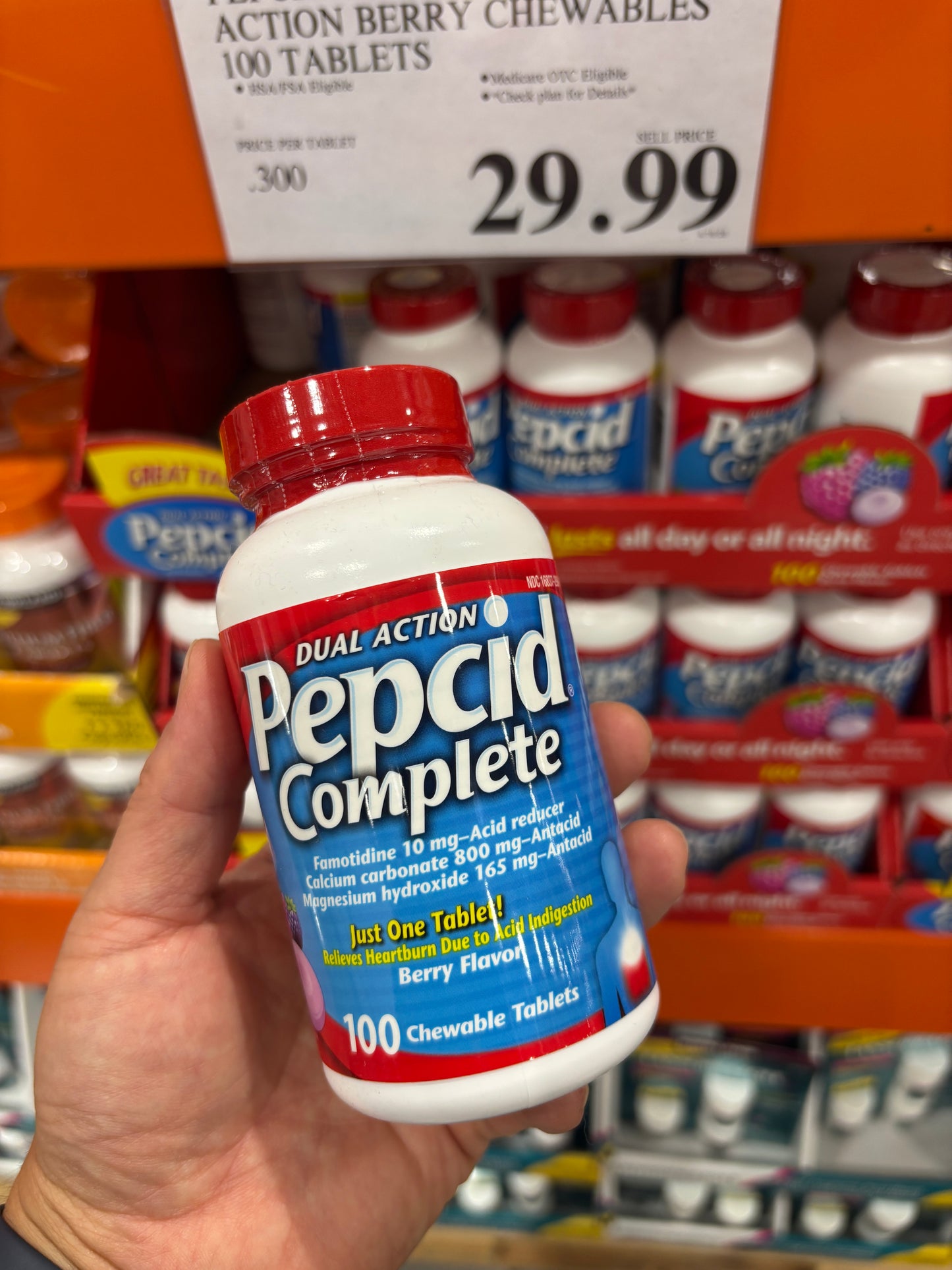 [펩시드] Pepcid Complete 듀얼 액션 베리맛 100정 - 속쓰림 위산역류 완화 미국 코스트코 상비약 | 얼바인픽