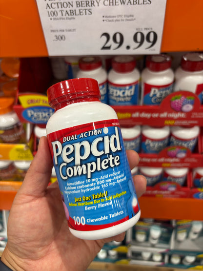 [펩시드] Pepcid Complete 듀얼 액션 베리맛 100정 - 속쓰림 위산역류 완화 미국 코스트코 상비약 | 얼바인픽