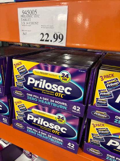 [프릴로섹] Prilosec OTC 24시간 속쓰림 완화제 42정 (14정 x 3팩) - 미국 코스트코 정품 | 얼바인픽