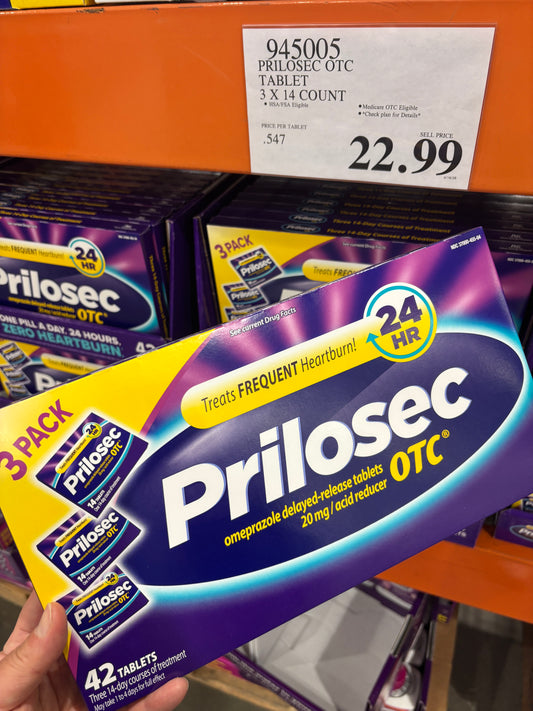 [프릴로섹] Prilosec OTC 24시간 속쓰림 완화제 42정 (14정 x 3팩) - 미국 코스트코 정품 | 얼바인픽