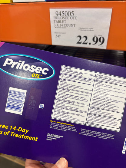 [프릴로섹] Prilosec OTC 24시간 속쓰림 완화제 42정 (14정 x 3팩) - 미국 코스트코 정품 | 얼바인픽
