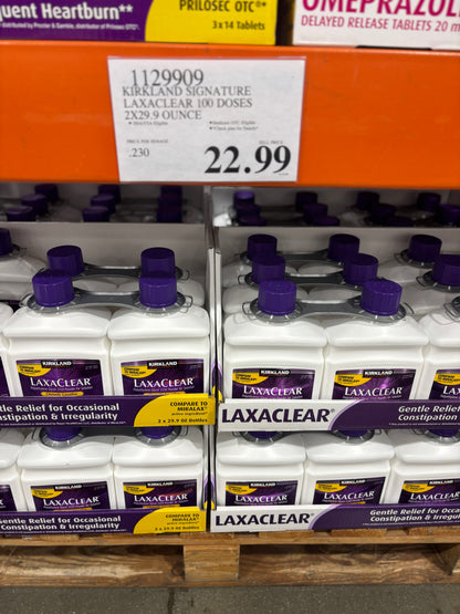 [커클랜드] 락사클리어 LaxaClear 변비 완화제 100회분 (29.9oz x 2팩) - 미라락스 동일성분 가성비 끝판왕 | 얼바인픽