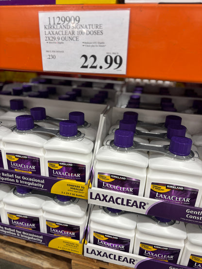 [커클랜드] 락사클리어 LaxaClear 변비 완화제 100회분 (29.9oz x 2팩) - 미라락스 동일성분 가성비 끝판왕 | 얼바인픽