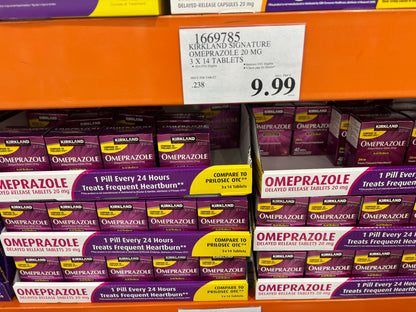 [커클랜드] 오메프라졸 Omeprazole 20mg 42정 (14정 x 3팩) - 프릴로섹 동일성분 가성비 위산조절제 | 얼바인픽
