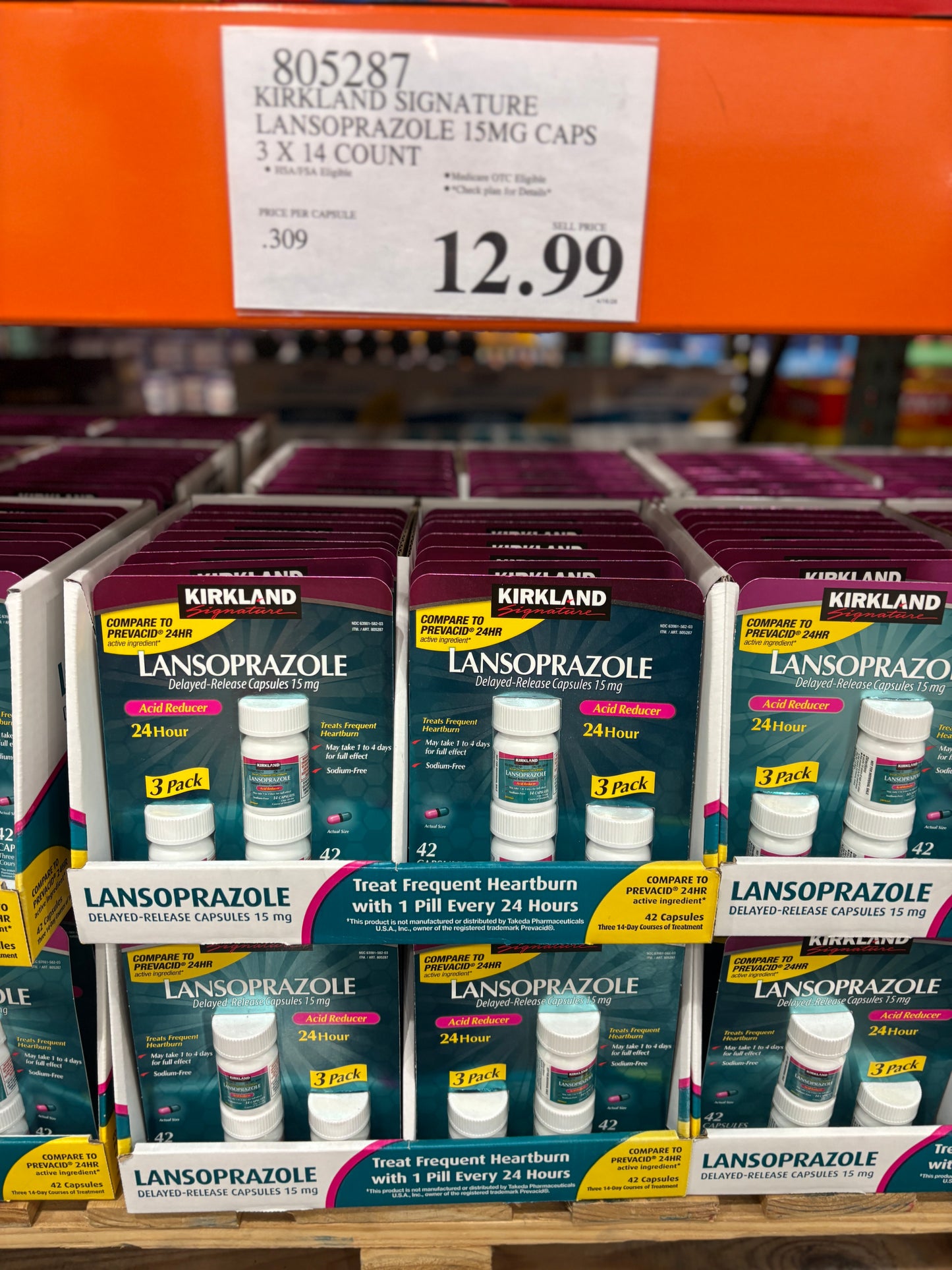 [커클랜드] 란소프라졸 Lansoprazole 15mg 42캡슐 (3팩) - 프리바시드 동일성분 가성비 위산조절제 | 얼바인픽
