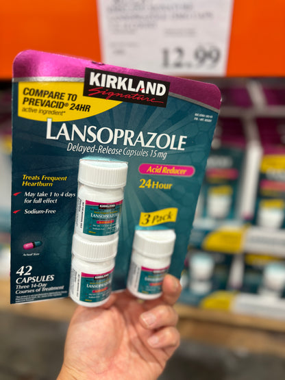 [커클랜드] 란소프라졸 Lansoprazole 15mg 42캡슐 (3팩) - 프리바시드 동일성분 가성비 위산조절제 | 얼바인픽
